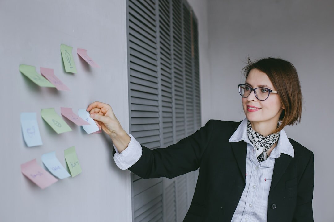 Businesswoman presenting a leadership strategy to colleagues